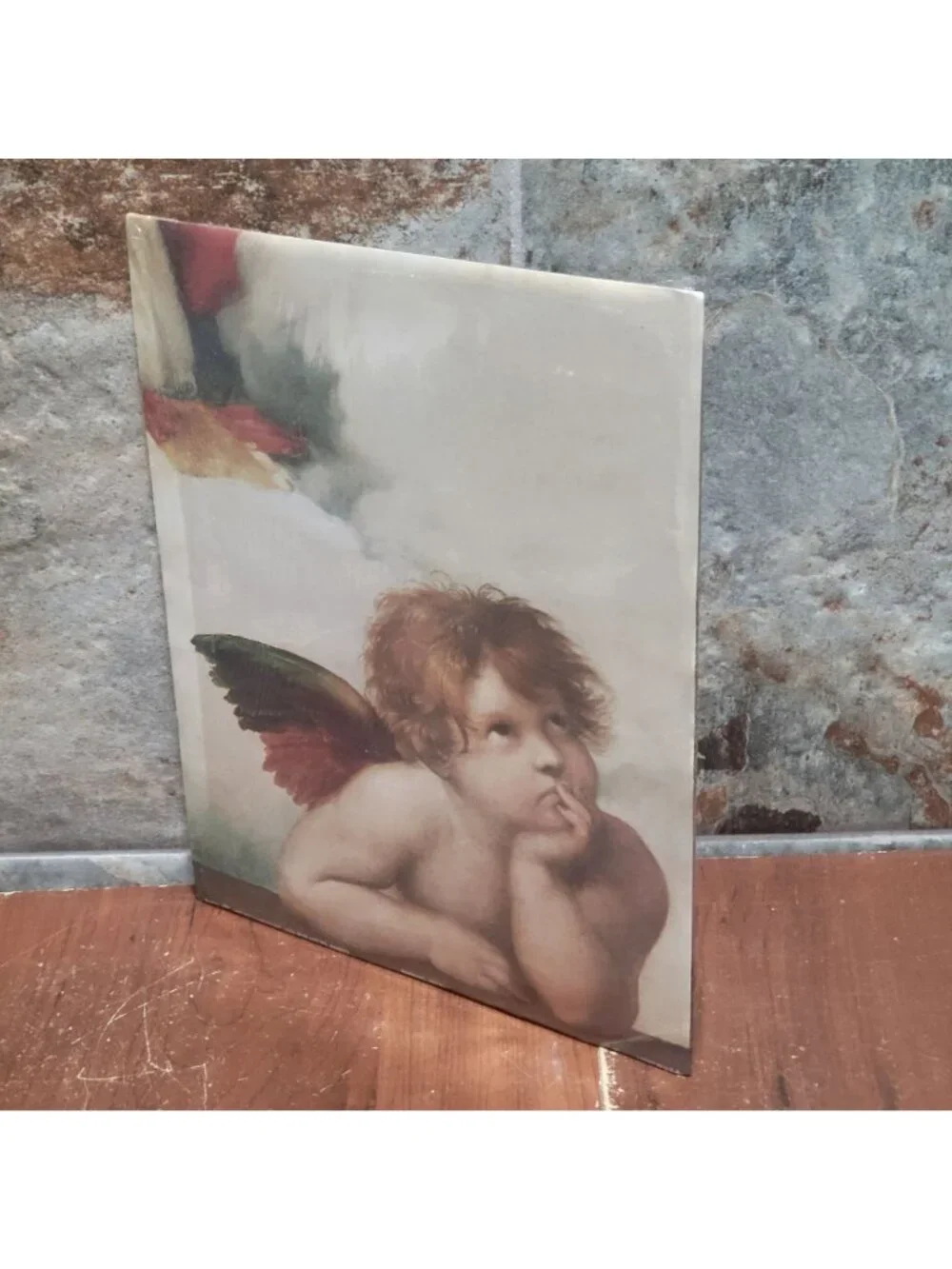 Vintage Unframed Sistine Madonna Cherubs Angelo I Art Print Raphael Angels 1995